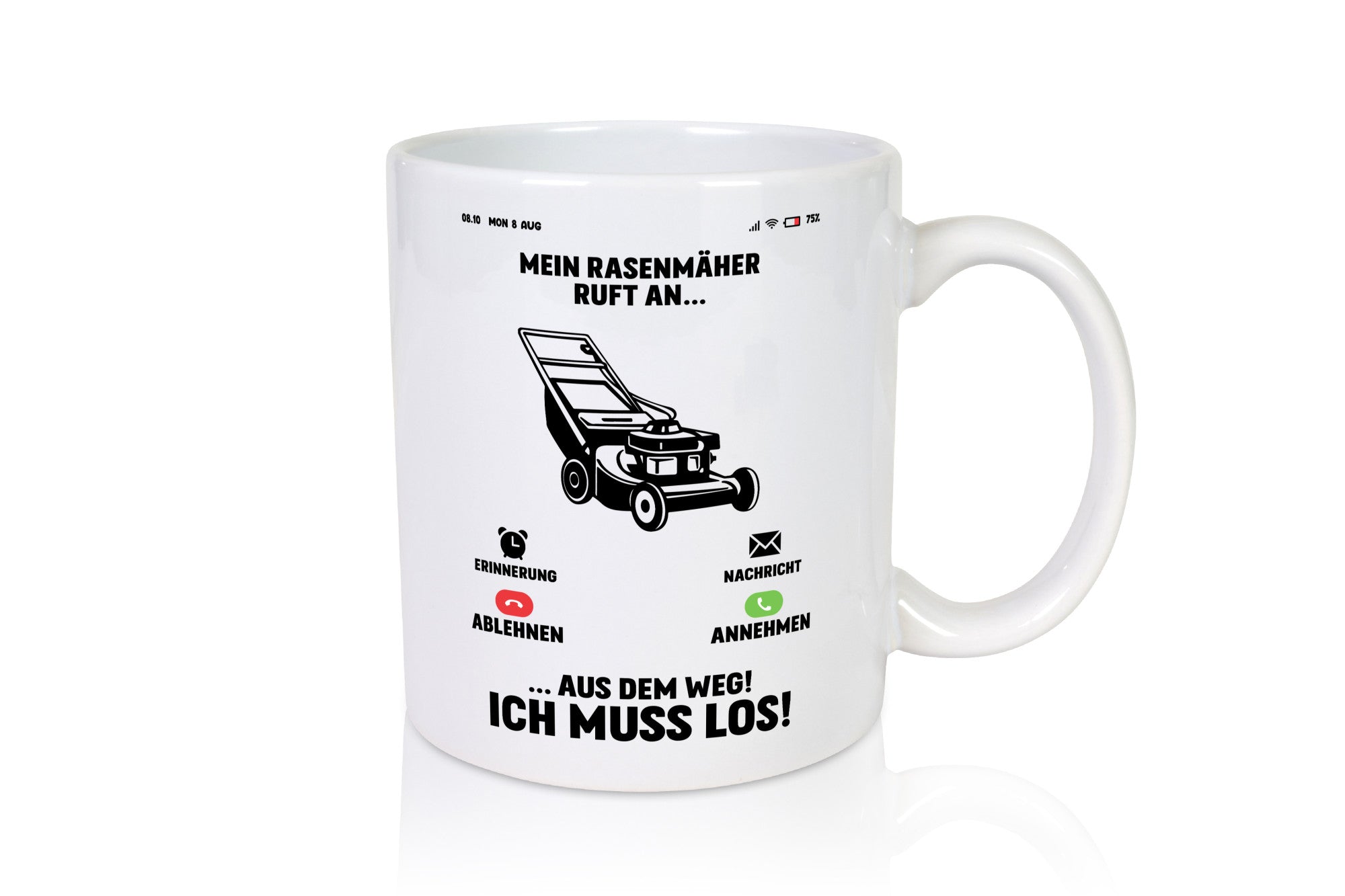 Mein Rasenmäher ruft an | hobbygärtner Gärtner Rasen v2 Humor Geschenkidee Tasse