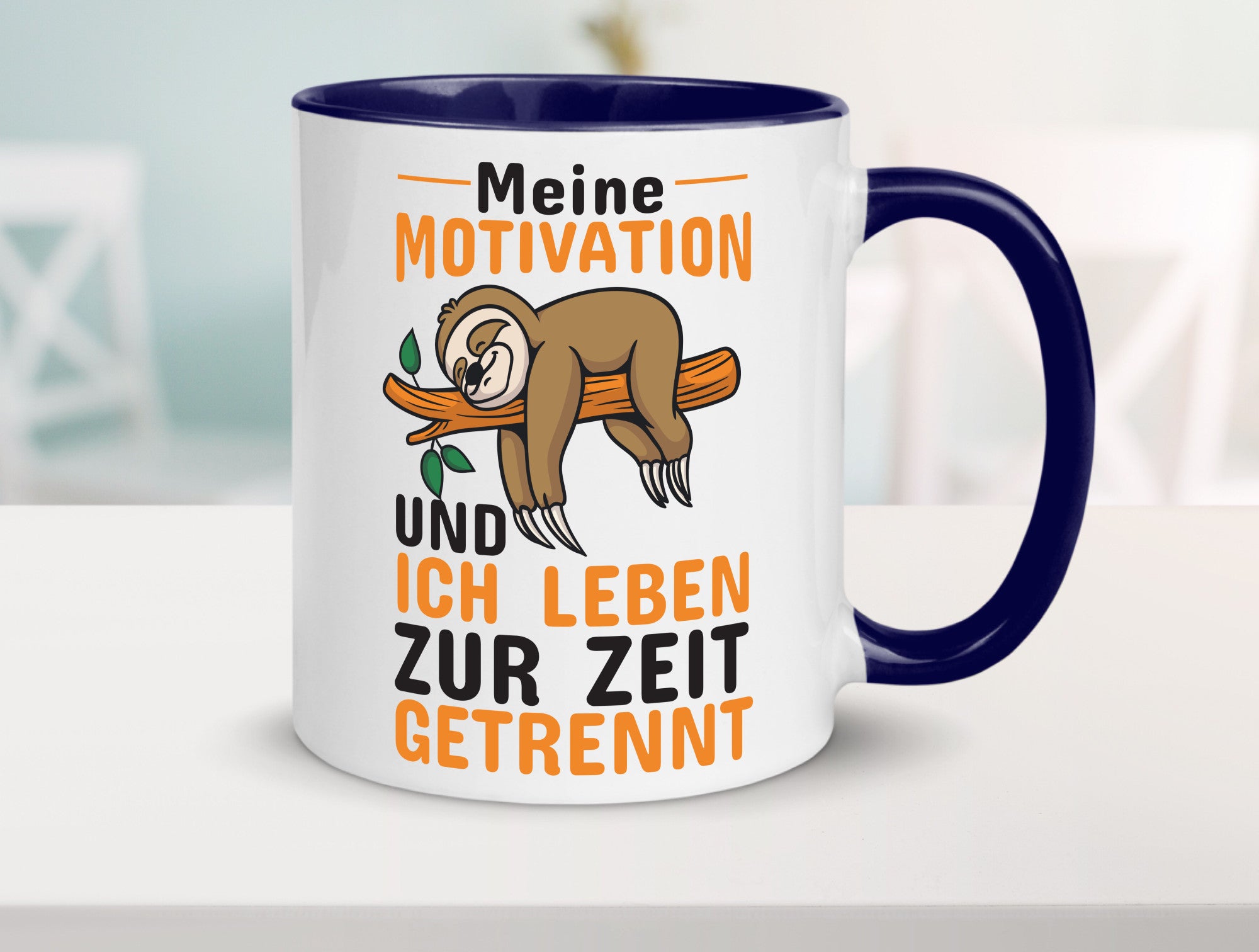 Keine Motivation | Faultier Tasse Büro Humor faul Geschenk Arbeit Kollegen