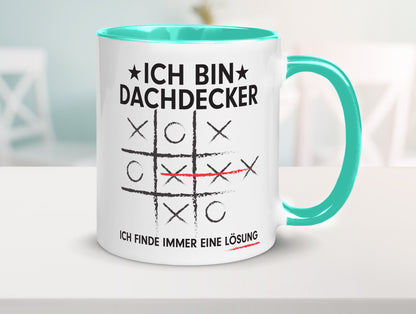 Lösung finden: Dachdecker | Dachbau Hausbau v2 Geschenkidee Humor Tasse