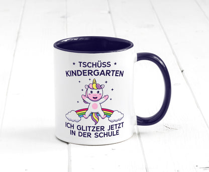Kindergarten, jetzt Schule | Einhorn Geschenk Humor Geschenkidee lustiger Tasse
