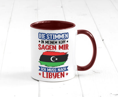 Libyen | Urlaub Stimmen in meinem Kopf Traumland Geschenkidee Humor Tasse