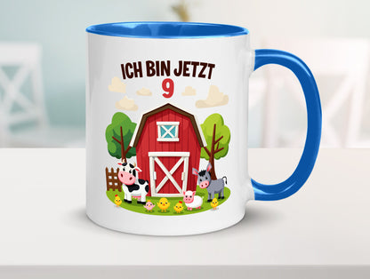 9. Geburtstag | 8 Jahre Bauernhof und Tiere Humor Geschenkidee Tasse