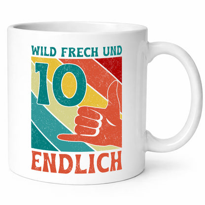 10. Geburtstag | 10 Jahre Wild und Frech Humor Geschenkidee Tasse