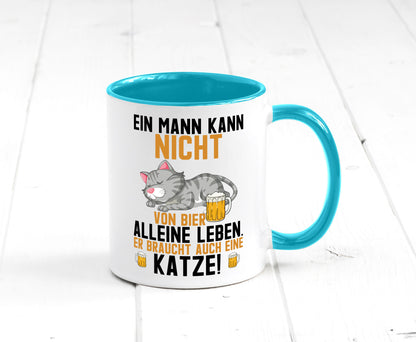 Von Bier leben | Mann braucht eine Katze Katzenliebhaber Geschenk Tierliebhaber