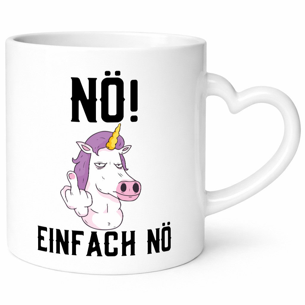 Einfach Nö | Keinen Bock Einhorn Mittelfinger Comic Geschenkidee Humor Tasse