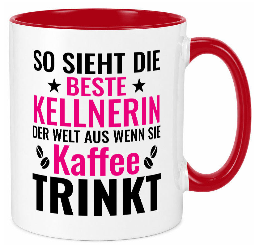 Kaffee trinkt: Kellnerin | Beruf kellnern Bedienung Humor Arbeit Kollegen Büro