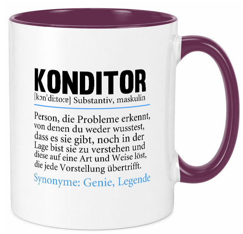 Konditor | Spruch Definition Konditorei lustiger Geschenk Humor Geschenkidee
