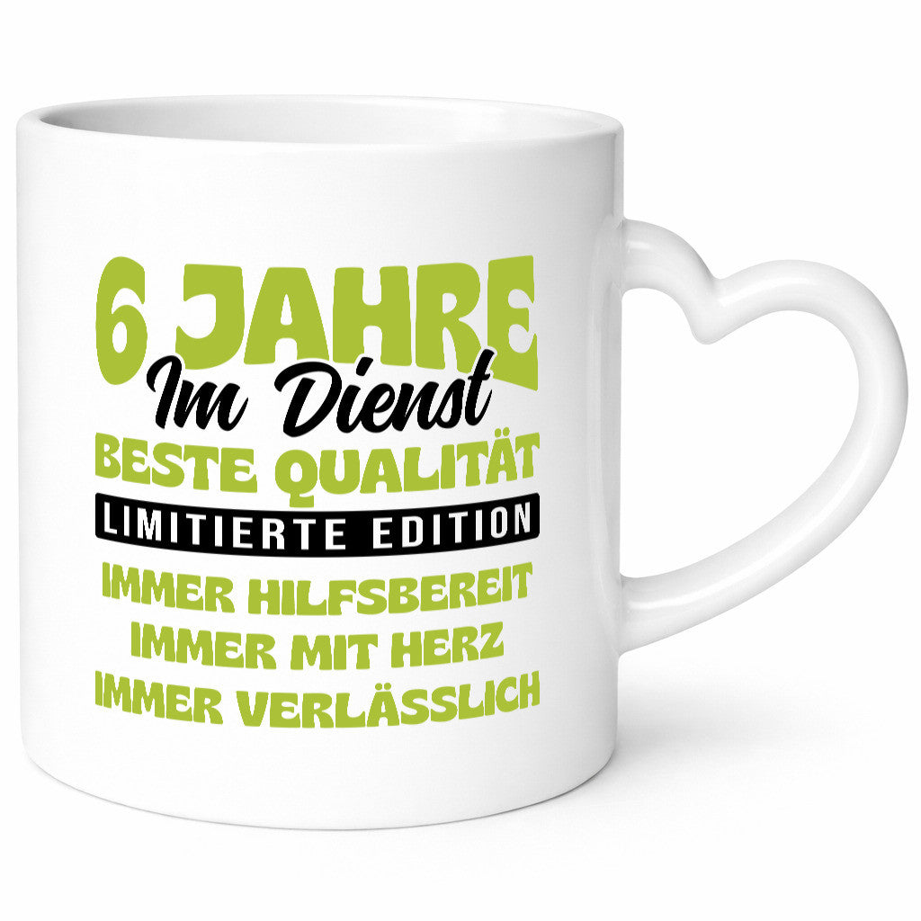 6 Jahre im Dienst | Jubiläum Arbeit v4 Humor Kollegen Büro Geschenkidee Tasse
