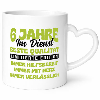 6 Jahre im Dienst | Jubiläum Arbeit v4 Humor Kollegen Büro Geschenkidee Tasse