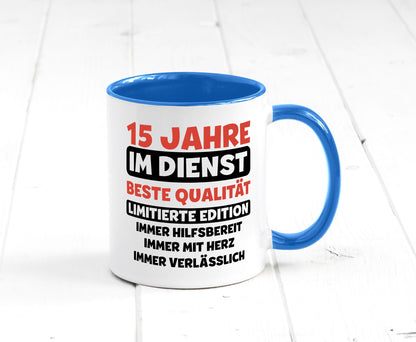 15 Jahre im Dienst | Jubiläum Arbeit v3 lustig Kollegen Büro Geschenk Tasse