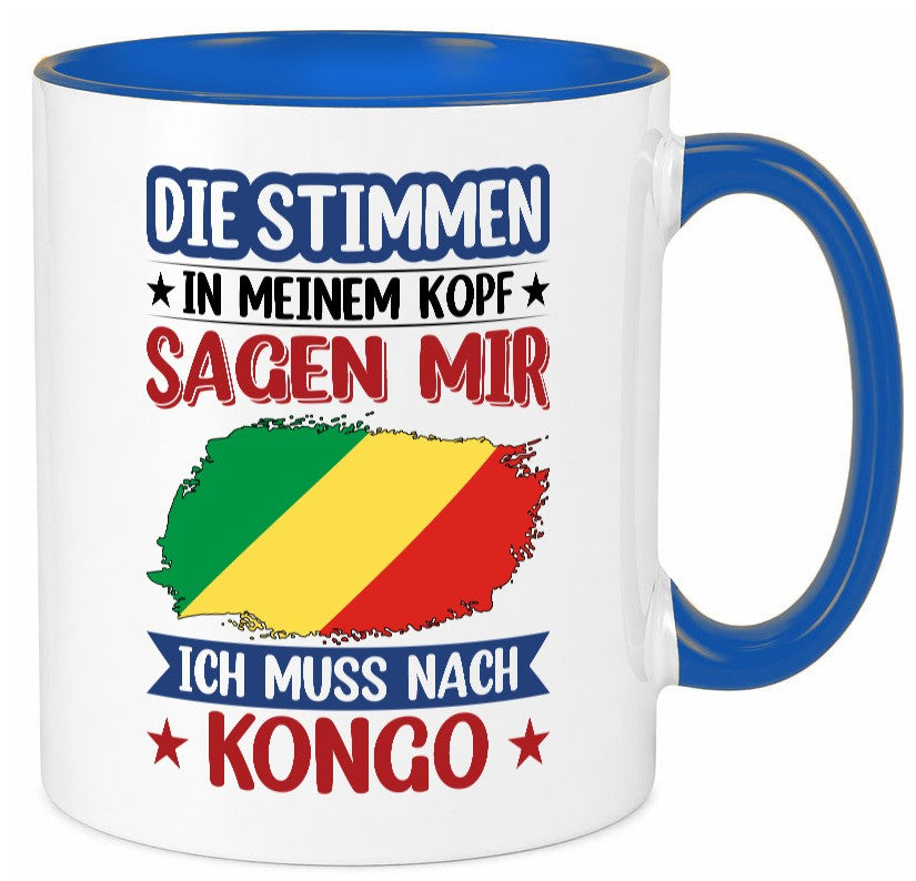 Kongo | Urlaub Stimmen in meinem Kopf Traumland Humor Geschenkidee Tasse