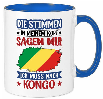 Kongo | Urlaub Stimmen in meinem Kopf Traumland Humor Geschenkidee Tasse