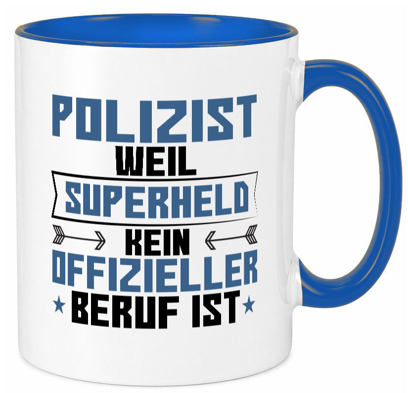 Superheld Polizist | Polizei lustiger Spruch Geschenk Humor Geschenkidee Tasse