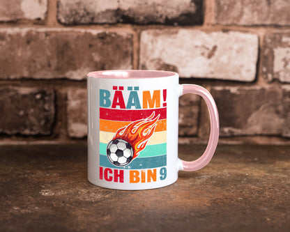 9. Geburtstag | Bääm ich bin 9 Fußball Geschenkidee Humor Tasse