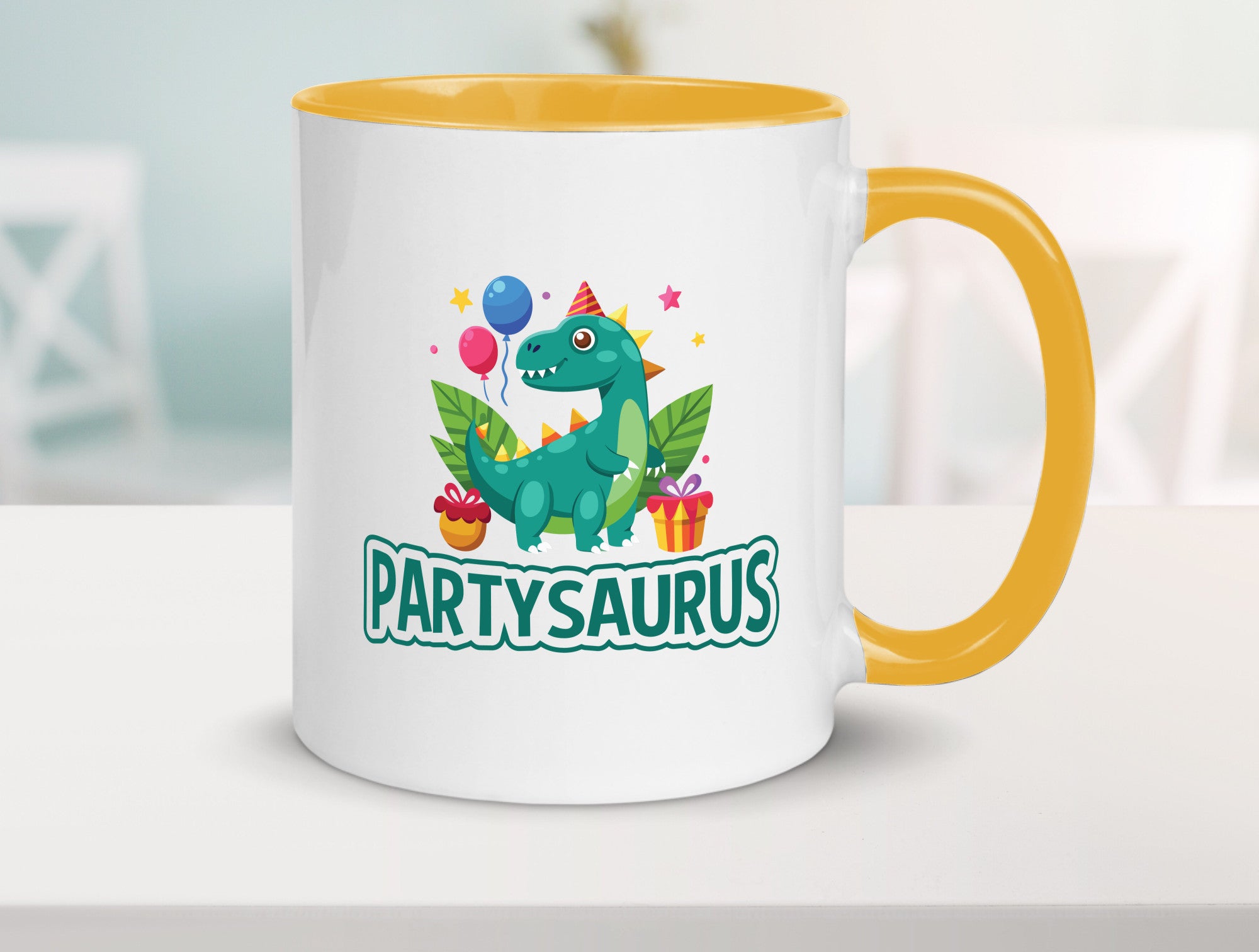 Partysaurus | Geburtstag Dinosaurier Luftballon Geschenkidee Humor Tasse