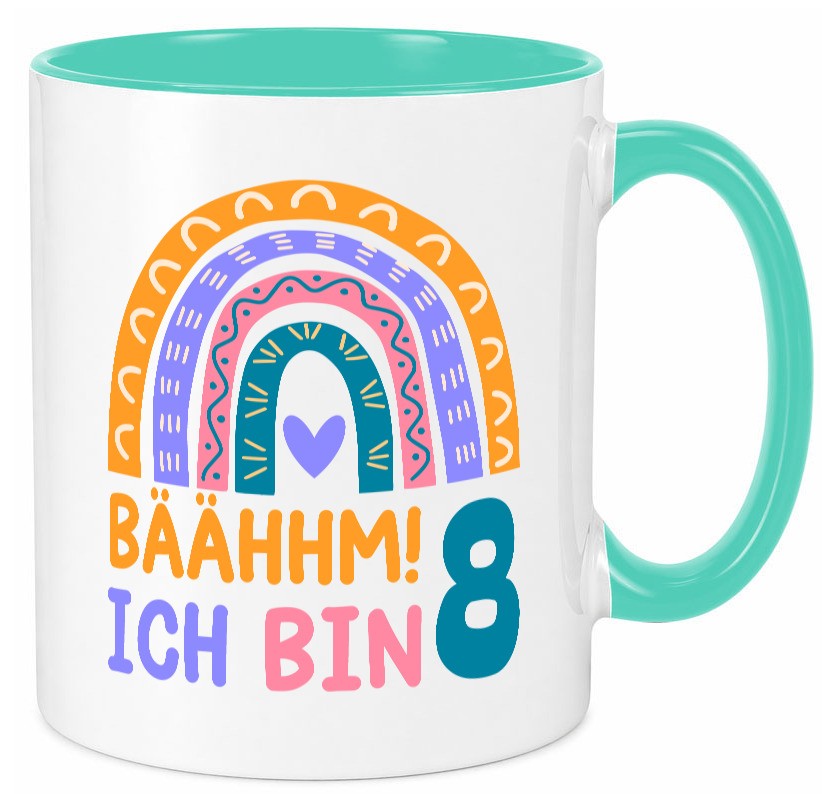 8. Geburtstag | 8 Jahre Regenbogen Bääm Mädchen Geschenk Geschenkidee lustiger Tasse