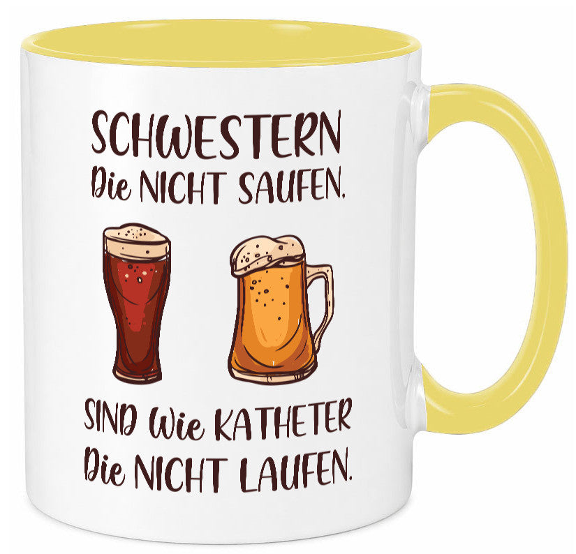 Schwestern die nicht saufen, Katheder laufen | Gläser lustiger Spruch Geschenk