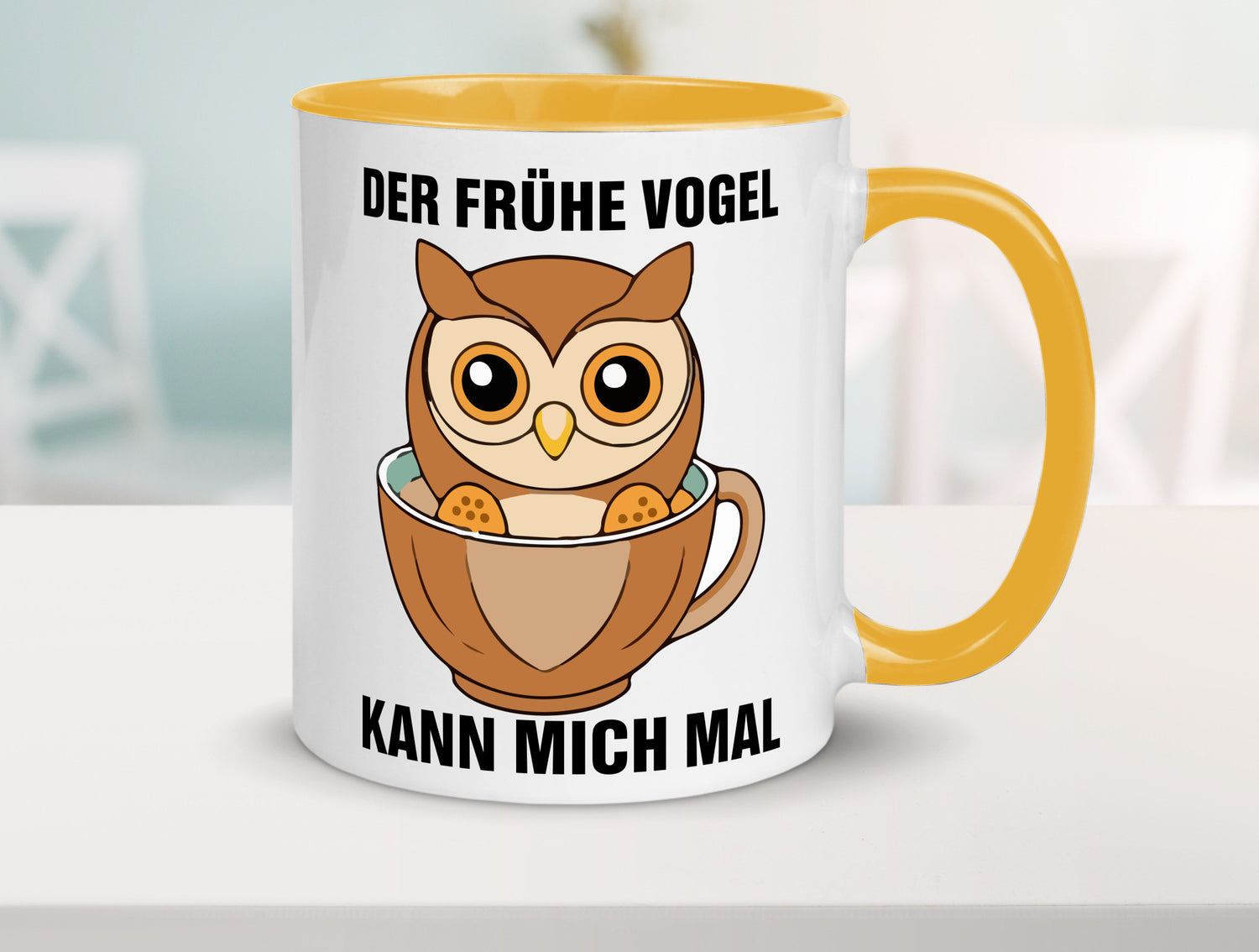 Der frühe Vogel kann mich mal | Eule Morgenmuffel v2 lustiger Spruch Geschenk
