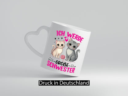 Ich werde Große Schwester | Katzen Geschwister lustiger Spruch Geschenk