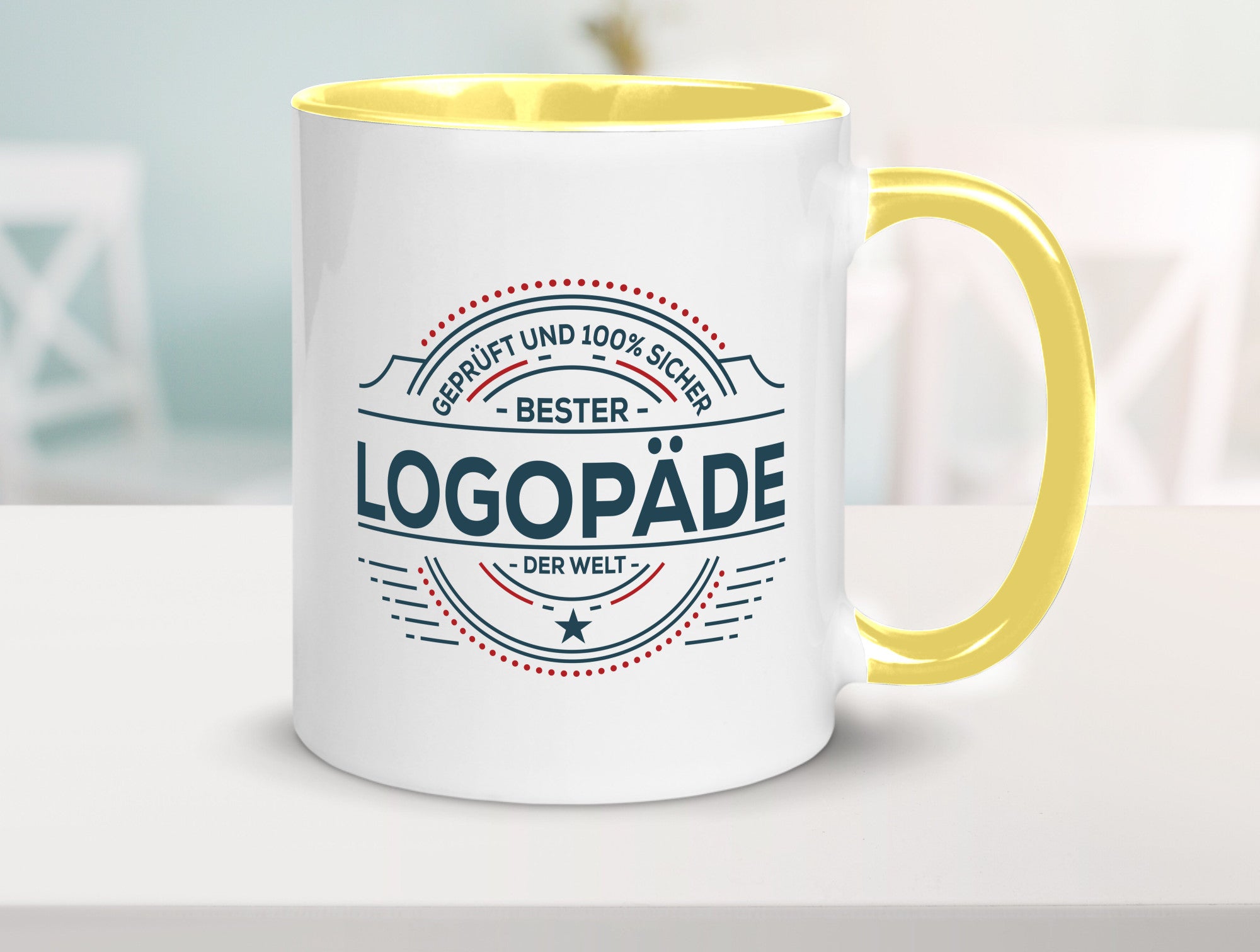 Geprüft und sicher: Logopäde | Sprachtherapie Geschenkidee Humor Tasse