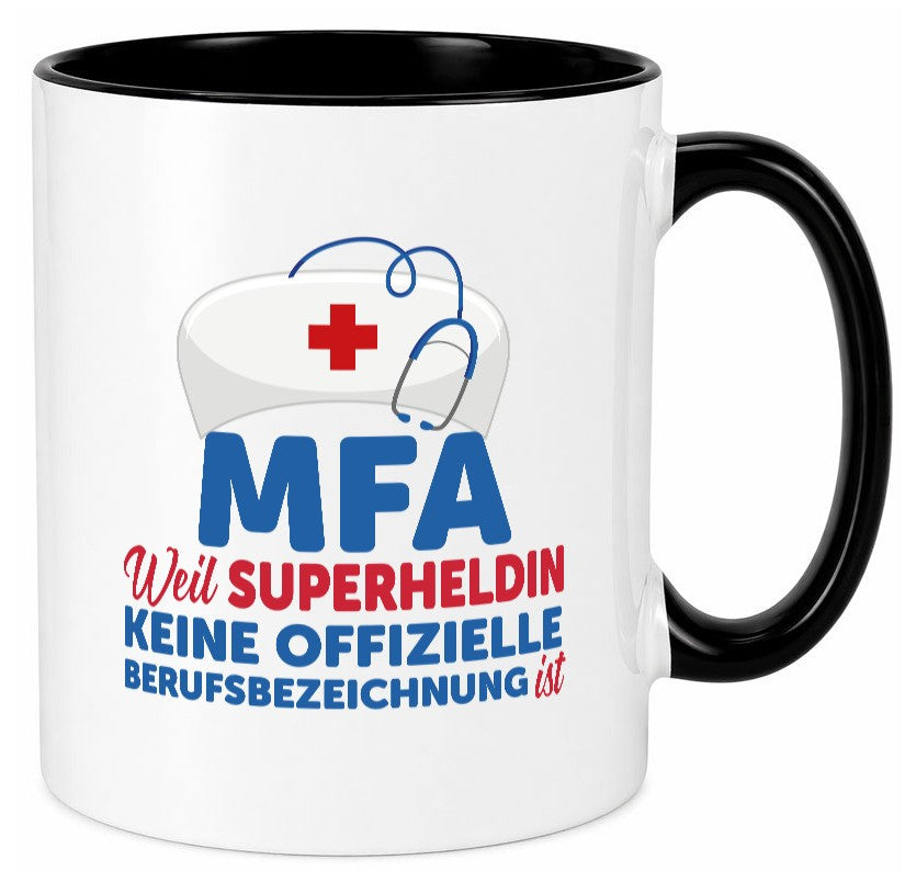 MFA Superheldin | Frauen Beruf Spruch Tasse Humor Geschenk Arbeit Kollegen Büro