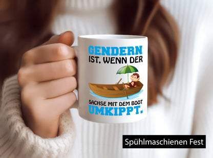 Der Sachse Kippt um lustiger Spruch Geschenk Humor Geschenkidee Tasse