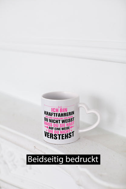 Löse Probleme: Kraftfahrerin | Lastwagen LKW Truck Geschenkidee Humor Tasse