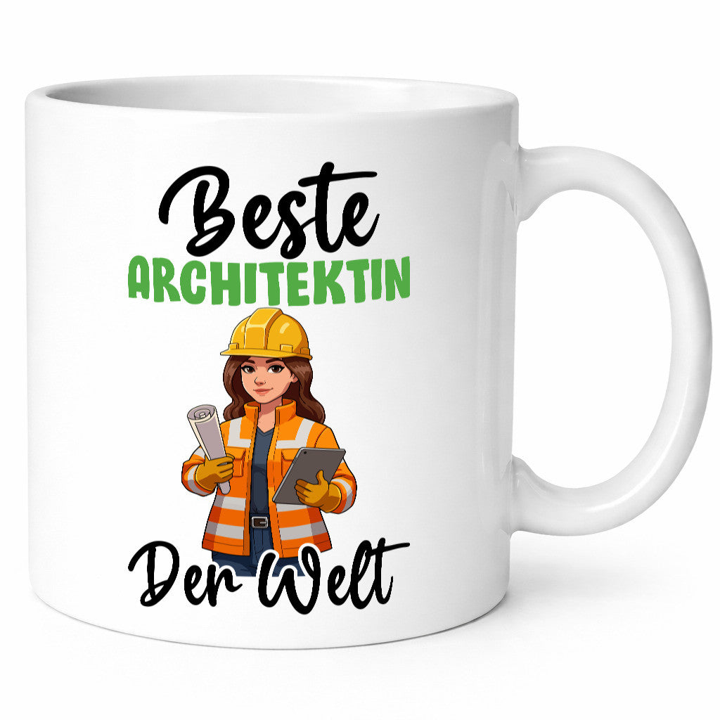 Beste Architektin | Architektur Büro v2 lustig Arbeit Kollegen Geschenk Tasse