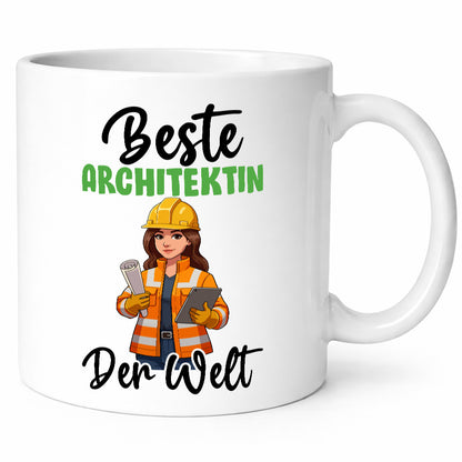 Beste Architektin | Architektur Büro v2 lustig Arbeit Kollegen Geschenk Tasse
