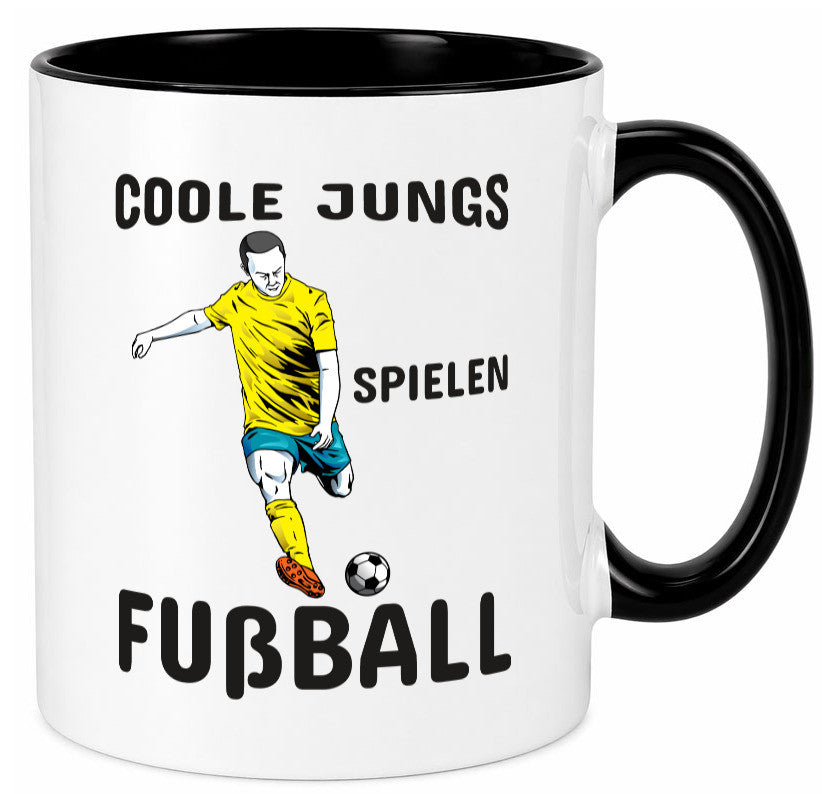 Coole Jungs spielen Fußball | Fußballer Tasse Junge lustiger Spruch Geschenk