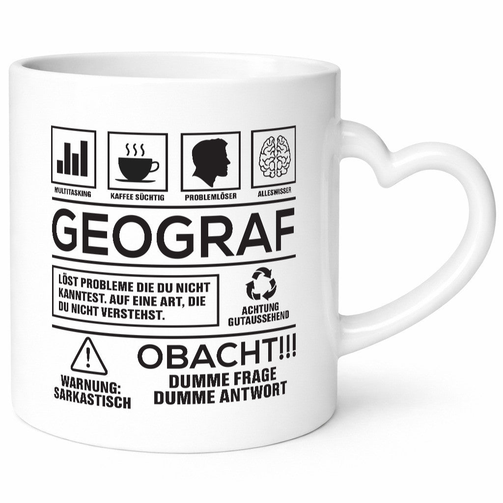 Achtung Probleme Geograf | Geografie Geschenkidee Humor Tasse