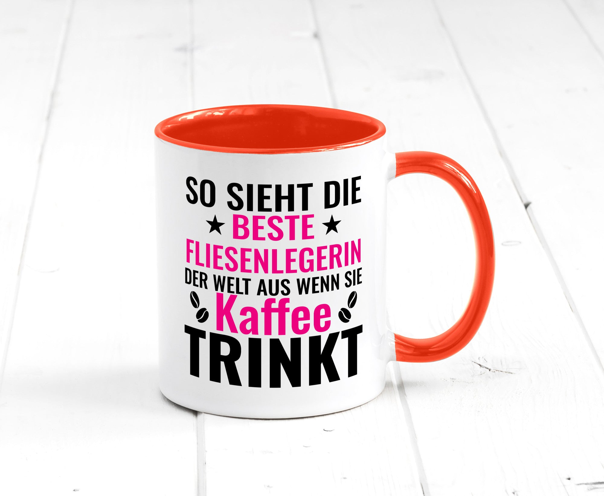 Kaffee trinkt: Fliesenlegerin | Fliesenlegen Bau Humor Geschenkidee Tasse