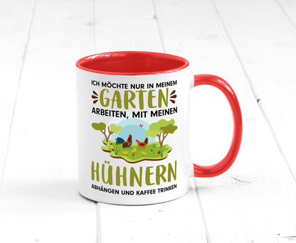 Garten Hühner | Gartenarbeit Tasse Bauernhof Spruch lustiger Geschenk Arbeit
