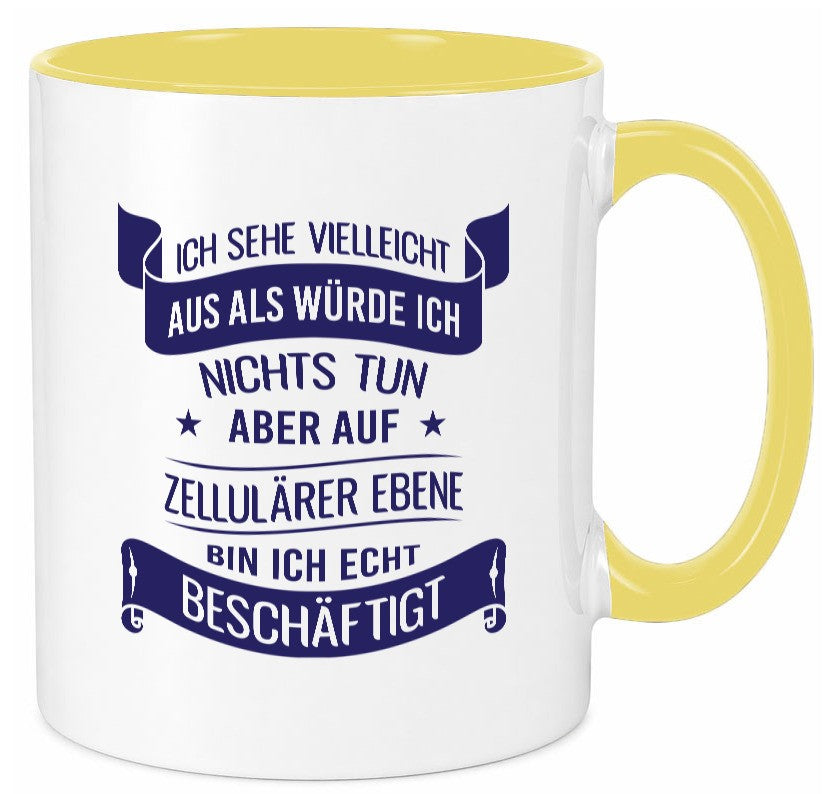 Sehe aus als würde ich nichts tun, bin beschäftigt | Sterne Geschenk Humor Tasse