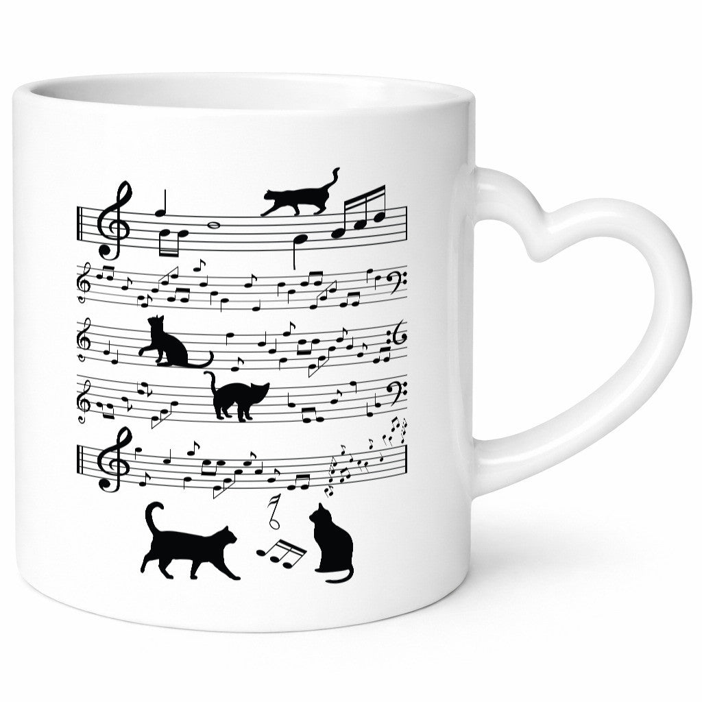 Musik Note mit Katzen | katze Singen lustiger Spruch Geschenk Tierliebhaber