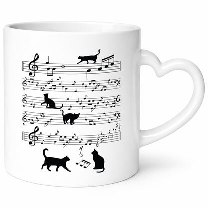 Musik Note mit Katzen | katze Singen lustiger Spruch Geschenk Tierliebhaber