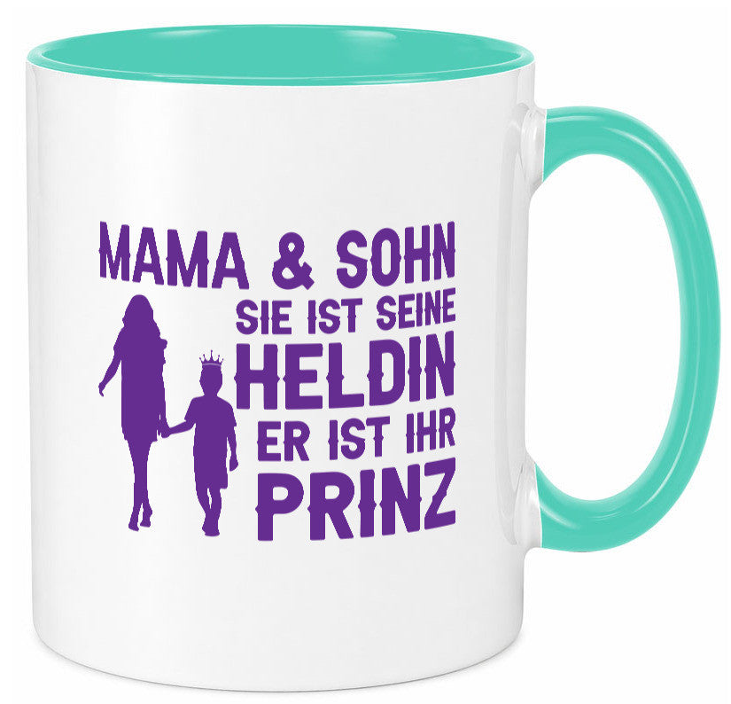 Mama &amp; Sohn | Helding Prinz Mutterliebe Geschenkidee Familie Humor Tasse