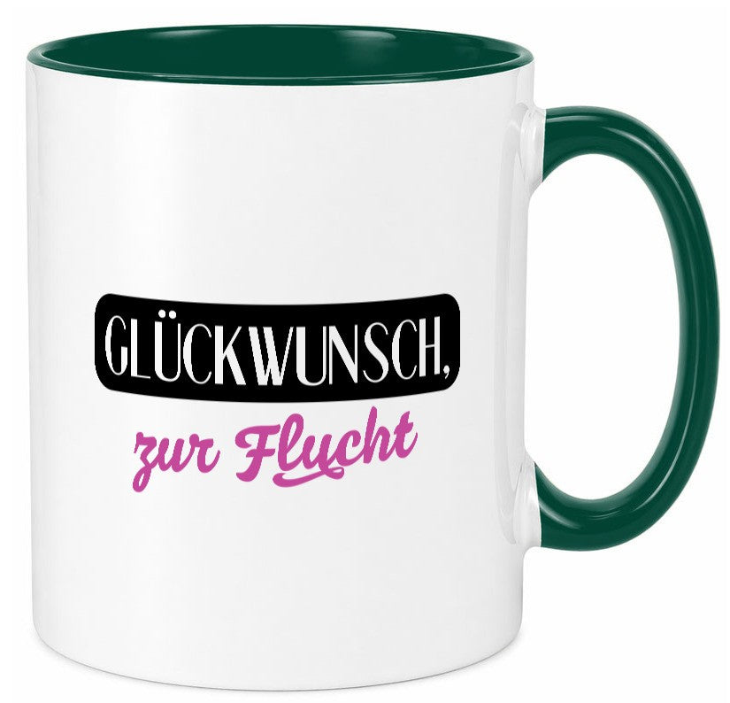 Glückwunsch zur Flucht | Kollegen Jobwechsel Abschied v2 Geschenk Arbeit Büro Tasse