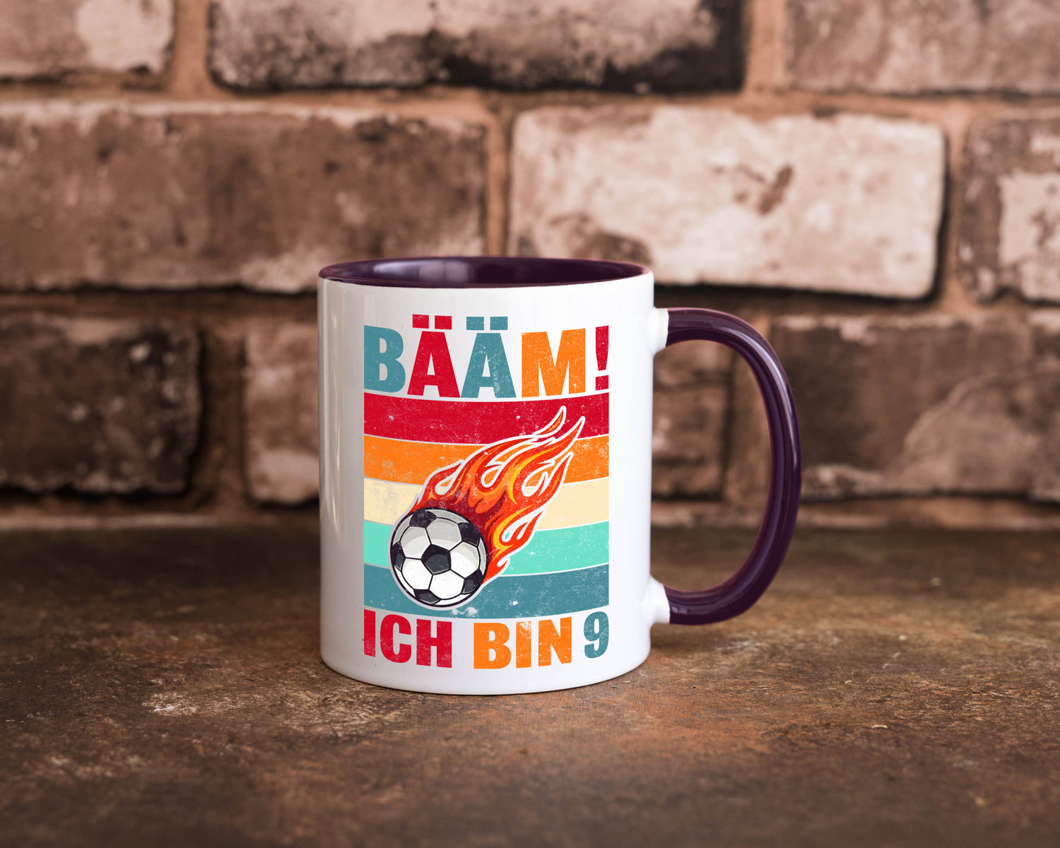 9. Geburtstag | Bääm ich bin 9 Fußball Geschenkidee Humor Tasse