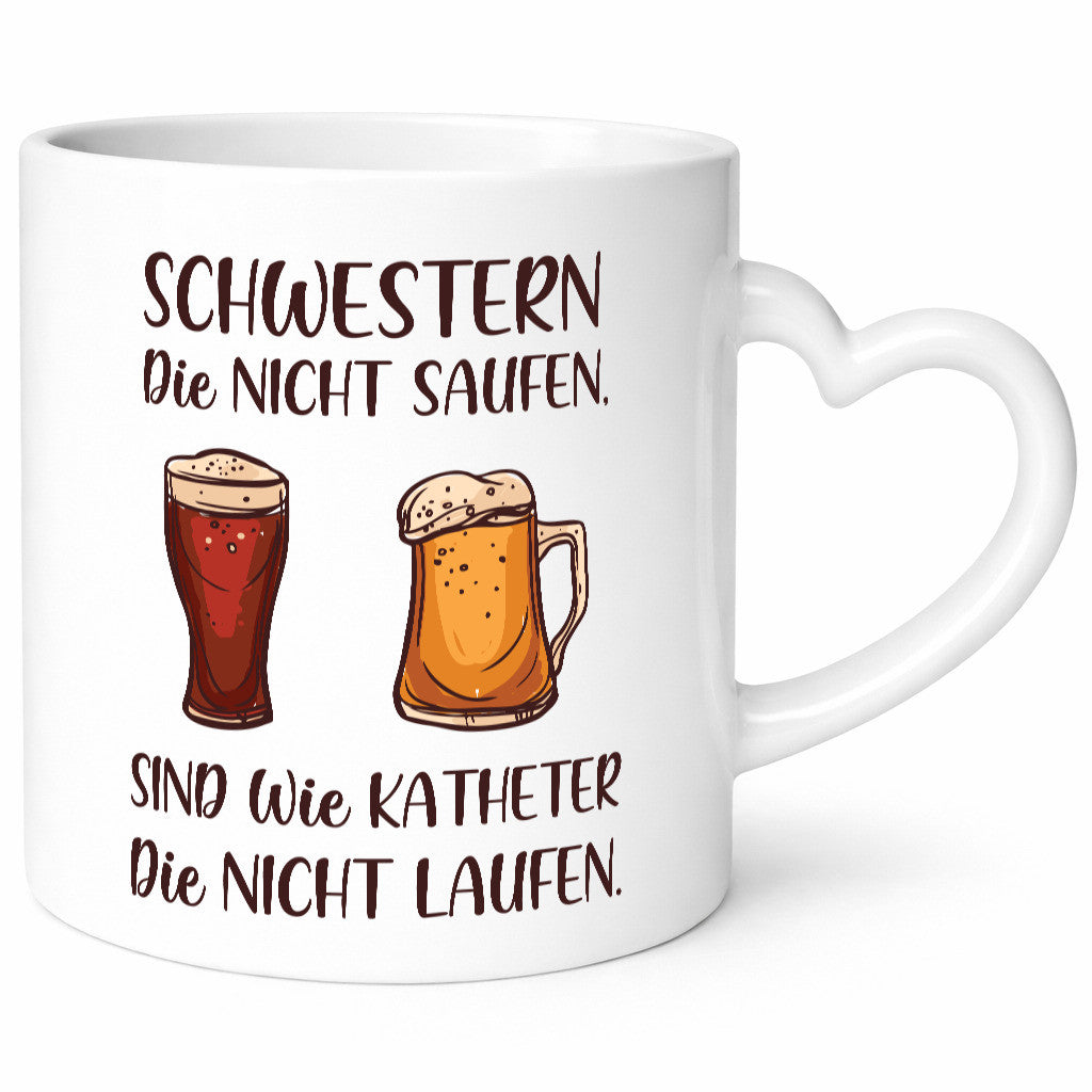 Schwestern die nicht saufen, Katheder laufen | Gläser lustiger Spruch Geschenk