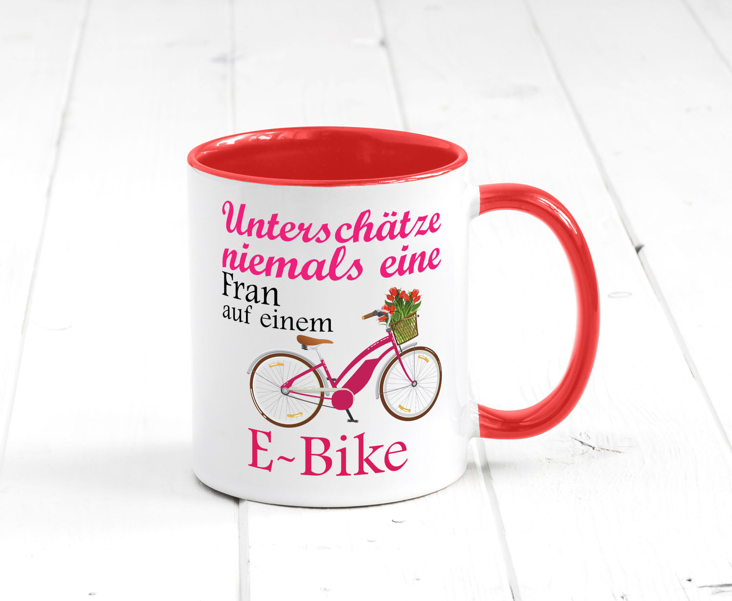 Unterschätze niemals eine Frau | E-Bike Sport Rad fahren lustig Humor