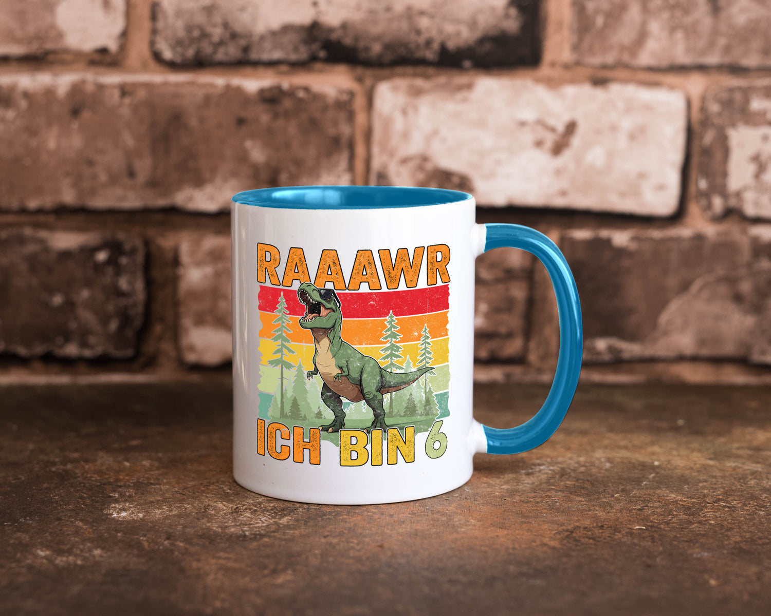 6. Geburtstag | 6 Jahre rarrrr ich bin Dinosaurier Humor Geschenkidee Tasse