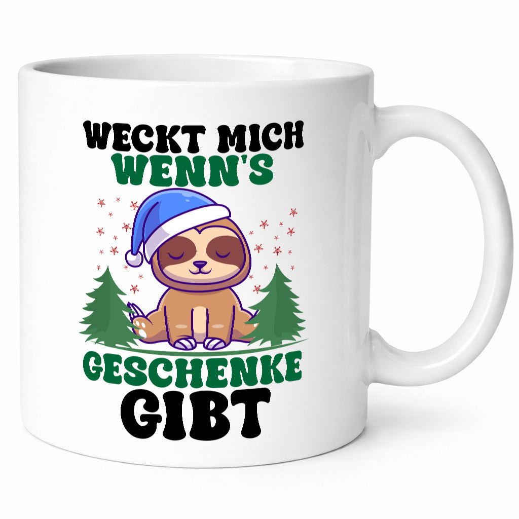 Weck mich auf wenn´s Geschenke gibt | Weihnachten Faultier lustiger Spruch