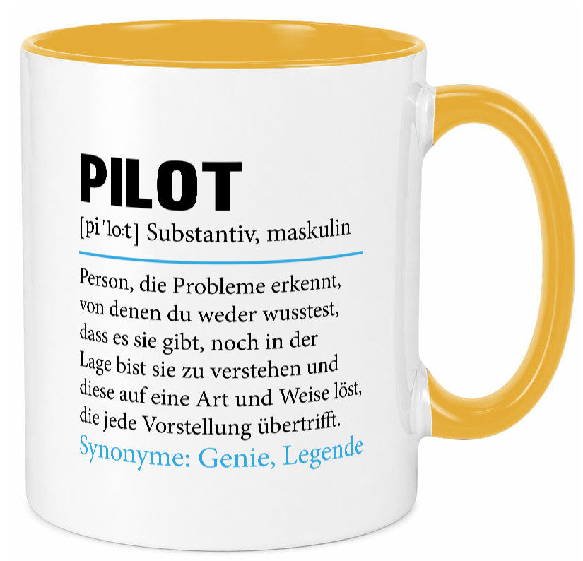Pilot | Flugzeug Beruf Spruch Definition Piloten Geschenkidee Arbeit Kollegen Tasse