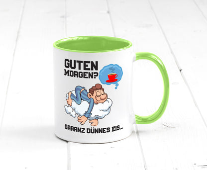 Ganz dünnes Eis | Morgenmuffel Tasse Kaffeetrinker Geschenkidee Humor