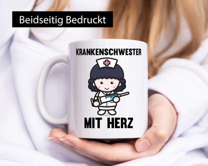 Krankenschwester mit Herz | Nurse Krankenhaus Geschenkidee Humor Tasse