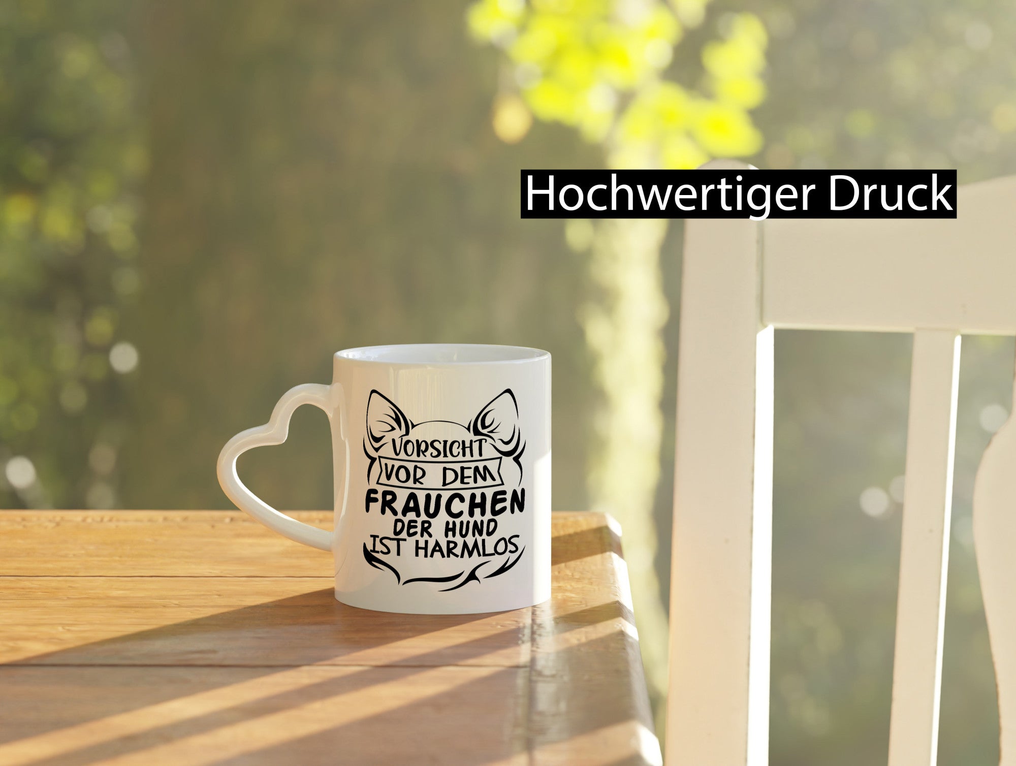 Vorsicht vor dem Frauchen der Hund ist Harmlos Humor Tierliebhaber Geschenkidee