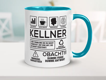 Achtung Probleme Kellner | kellnern Bedienung lustiger Spruch Geschenk Humor