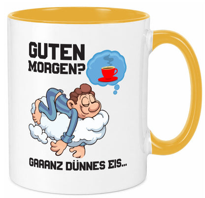 Ganz dünnes Eis | Morgenmuffel Tasse Kaffeetrinker Geschenkidee Humor