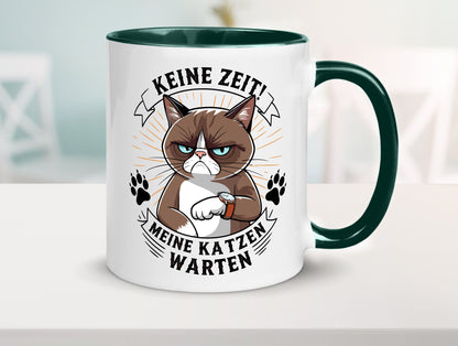 Keine Zeit meine Katzen Warten | Schwarze Katze Geschenkidee Tierliebhaber